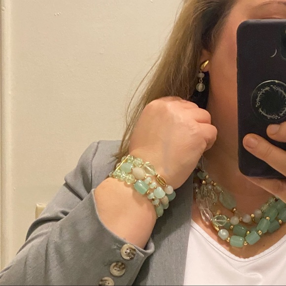 Talbots Jewelry - 🔥⬇️ Talbots Seafoam Green Bead Jewelry Set - Necklace, Bracelet and Earrings